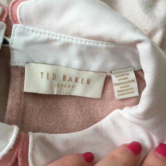 Ted Baker Lheo Scallop Detail Layered Sweater light pink size 1 *PLEASE READ* - Picture 8 of 16